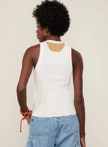regata tricot cropped rib larga animale jeans