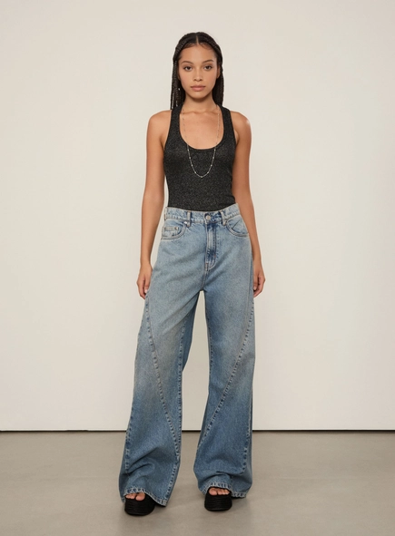 regata tricot lurex nadador animale jeans