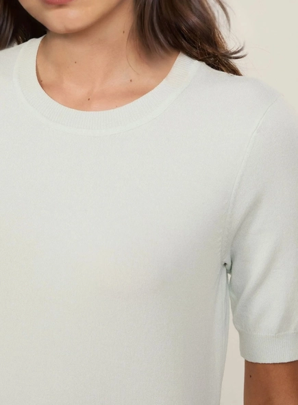blusa tricot decote redondo animale jeans