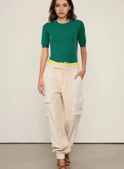 blusa tricot decote redondo animale jeans