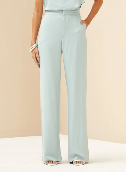 calça wide leg linho forum raquel premium
