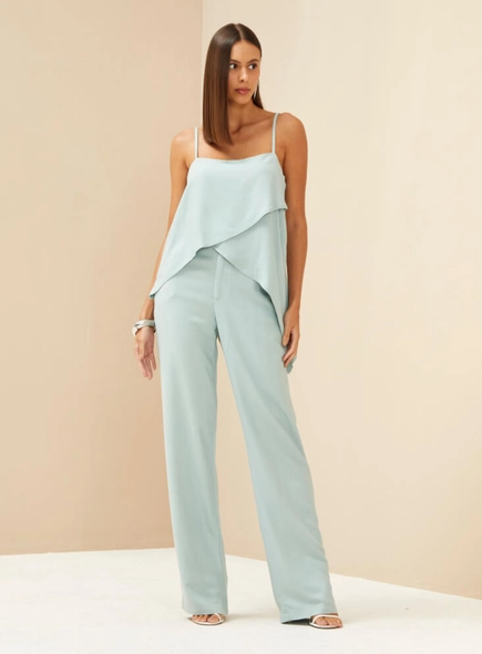 calça wide leg linho forum raquel premium