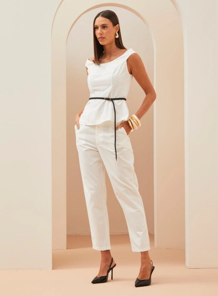 calça reta alfaiataria forum giorgia premium