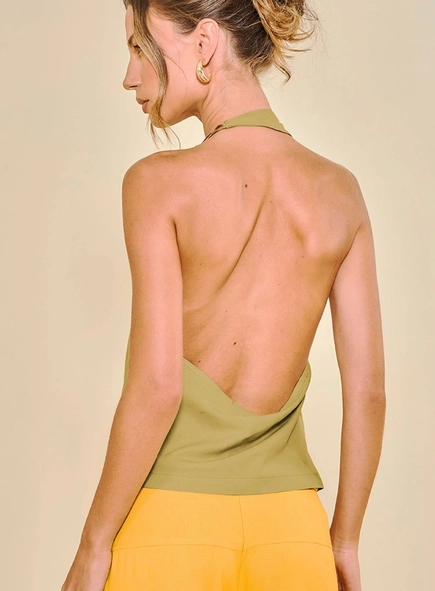 blusa linho frente única open