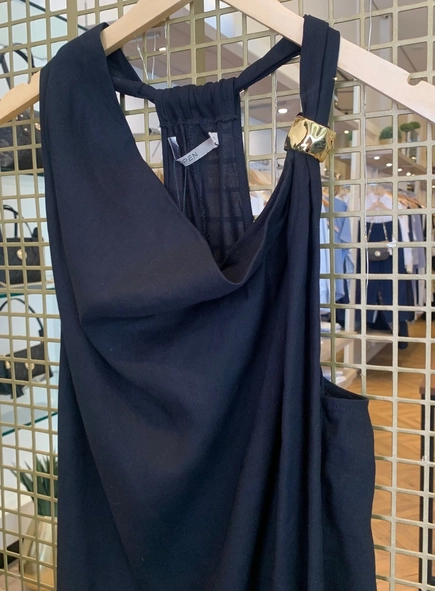vestido curto linho open