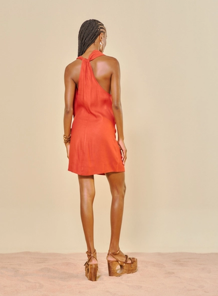 vestido curto linho open