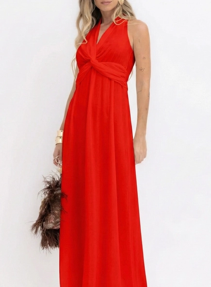 vestido longo chiffon borda barroca