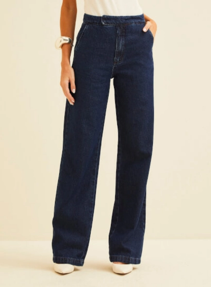 calça jeans forum reta bolso faca