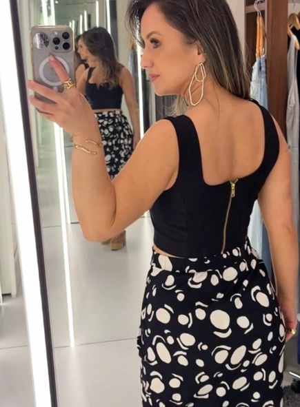 cropped alfaitaria decote v chic