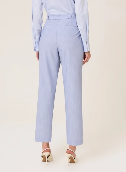 calça reta dudalina risca de giz elsa