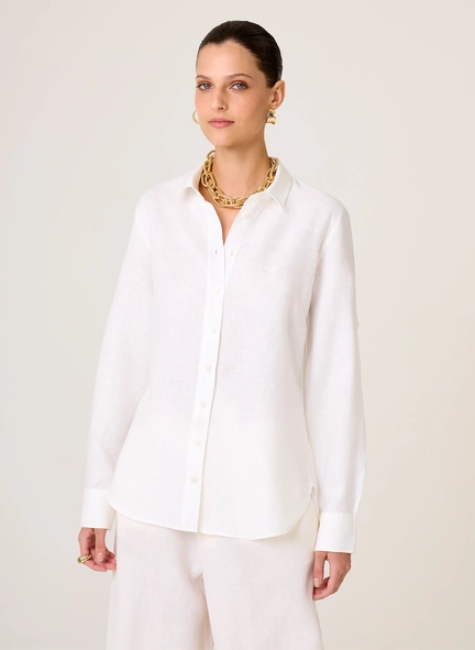 camisa dudalina ml regular linho 100%