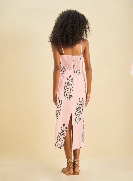 vestido midi estampado open