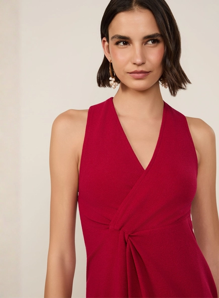 vestido midi animale transpasse sponge