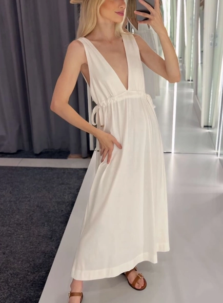 vestido midi animale amarração lateral