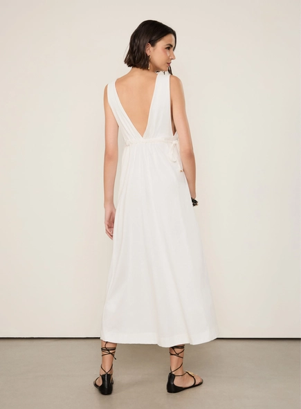 vestido midi animale amarração lateral