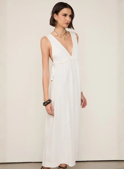 vestido midi animale amarração lateral