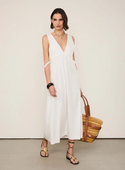 vestido midi animale amarração lateral