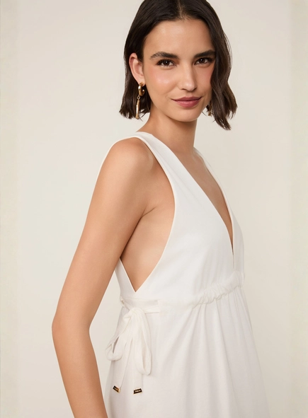 vestido midi animale amarração lateral