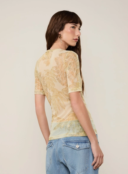 blusa tule mc animale folhagem plumes