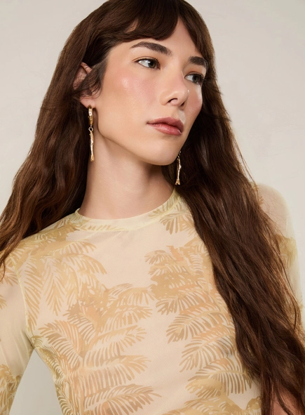 blusa tule mc animale folhagem plumes