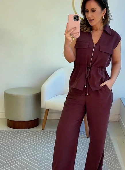conjunto alfaiataria calça e colete audrey