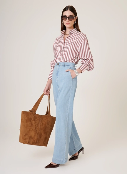 calça jeans renata wide alfa dudalina