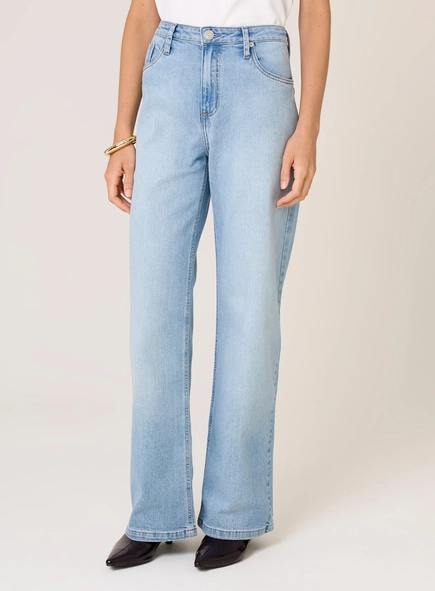 calça jeans melissa wide leg dudalina