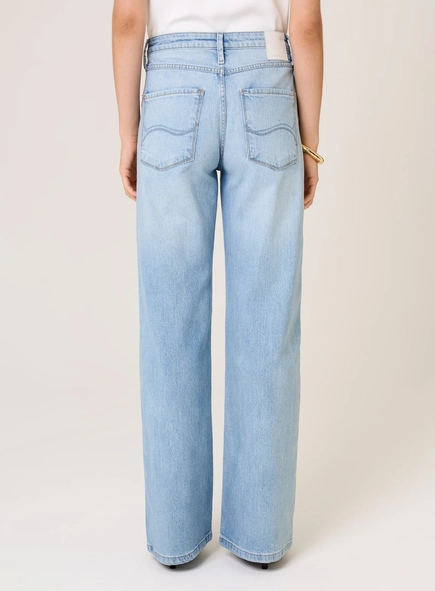 calça jeans melissa wide leg dudalina