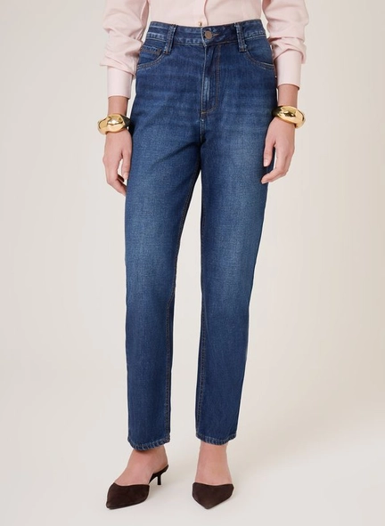calça jeans mom s alta fp dudalina