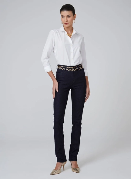 camisa ml fem regular tricoline liso dudalina