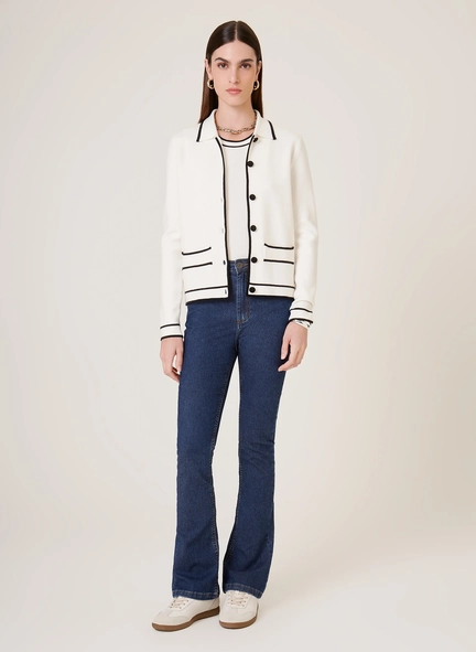 calça jeans perola bootcut dudalina