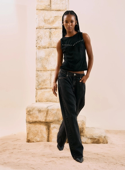 calça jeans open basic comfort