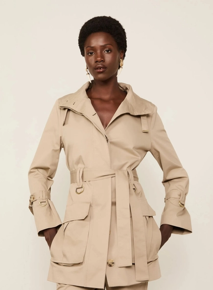 casaco trench coat utilitario animale