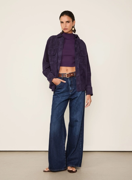 blusa animale cropped gola alta tricot color