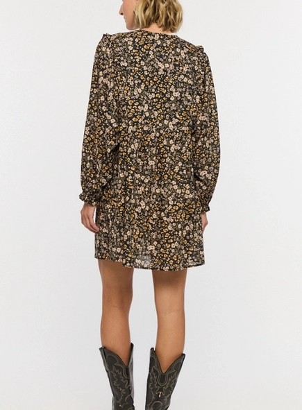 vestido curto voil animale boho liberty onça color