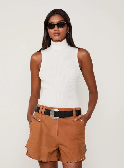 regata tricot com gola alta animale jeans
