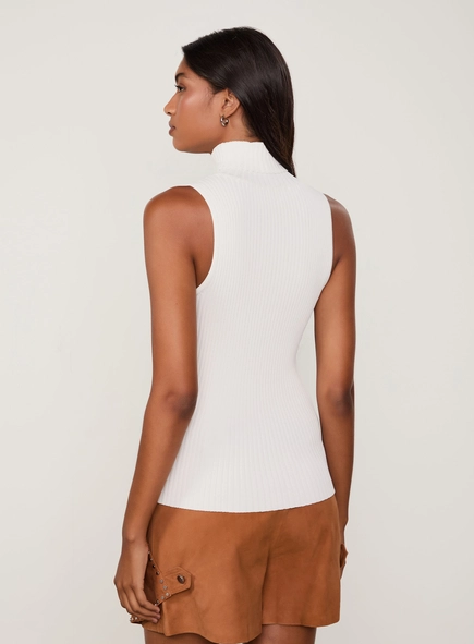regata tricot com gola alta animale jeans