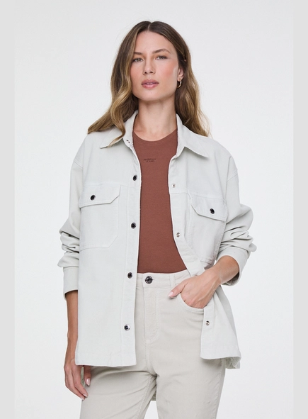 camisa sarja basic veludo animale jeans