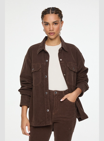 camisa sarja basic veludo animale jeans