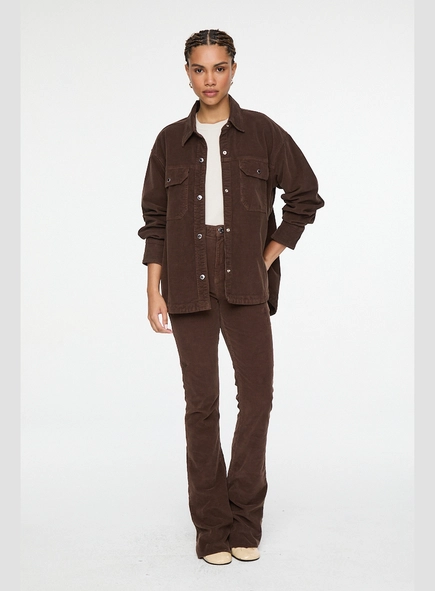 camisa sarja basic veludo animale jeans