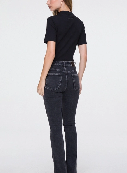 calça jeans boot basic midi black animale jeans
