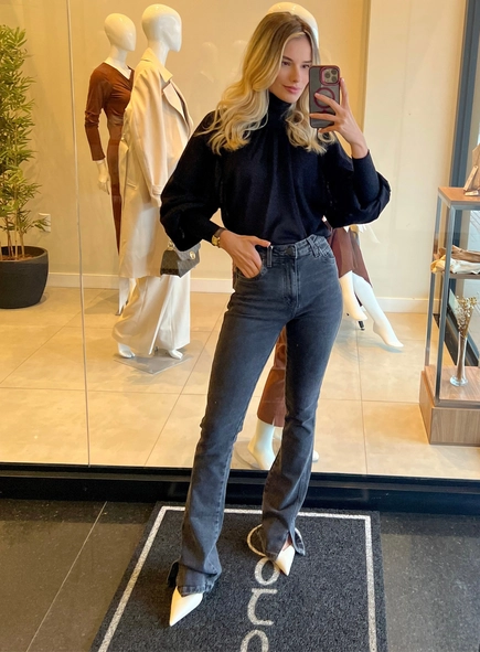 calça jeans boot basic midi black animale jeans