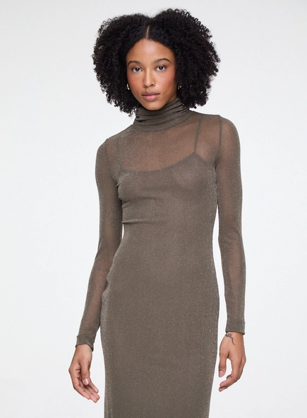 vestido midi tule com glitter animale jeans