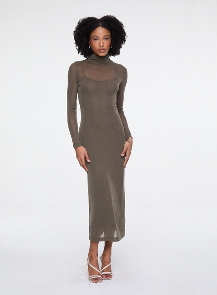 vestido midi tule com glitter animale jeans