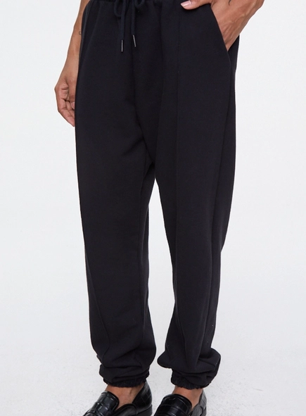calça moletom detalhes rib animale jeans
