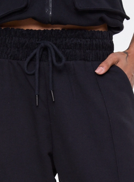 calça moletom detalhes rib animale jeans