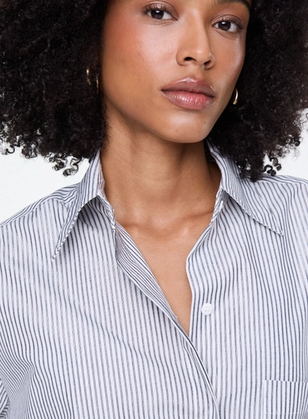 camisa listrada fios lurex animale jeans