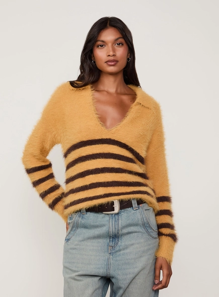 blusa tricot polo listrada animale jeans