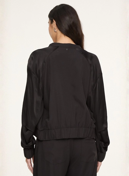 jaqueta bomber mix texture animale jeans cj