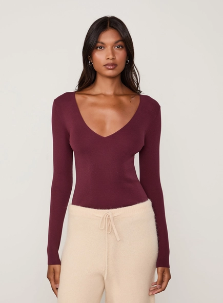 blusa tricot decote v animale jeans